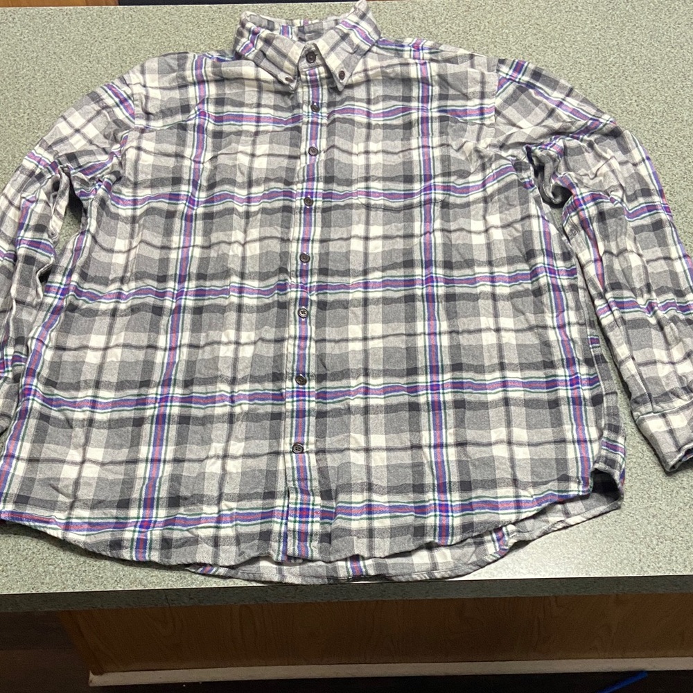 Lands’ End XL Tall 100% Cotton Flannel Plaid Shirt